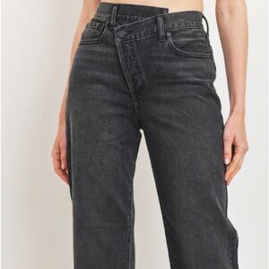 Just black denim cris cross jean